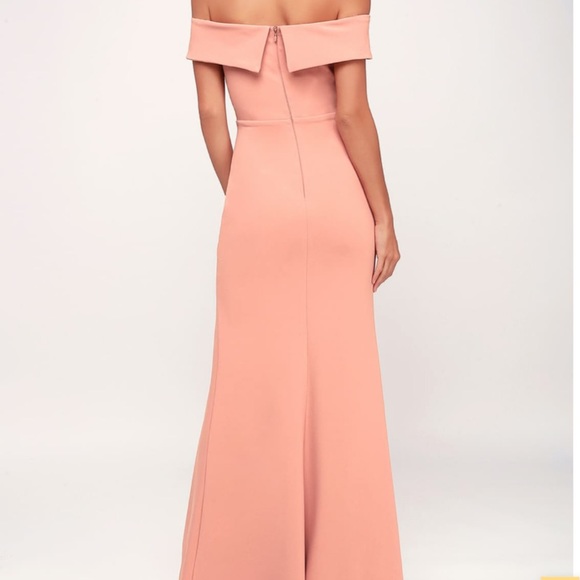 ✨ Mauve off-shoulder formal dress - Picture 2 of 7